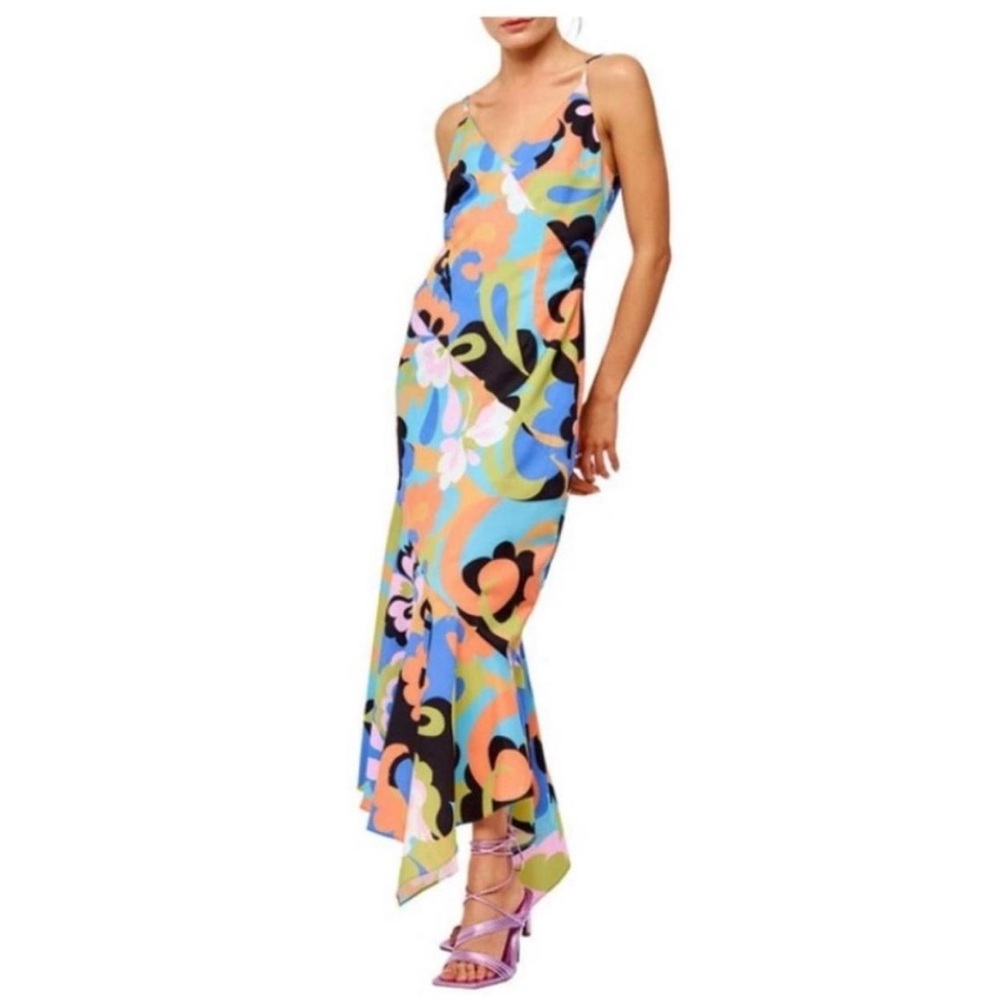 Vibrant Multicolor Asymmetrical Dress Small
